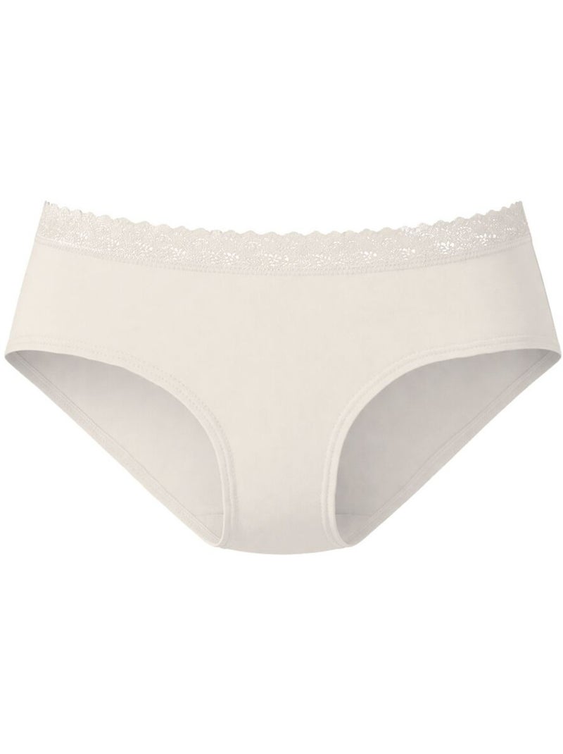 Lot de 3 culottes femme en coton uni et ceinture en dentelle uni pierre cardin Blanc - Kiabi