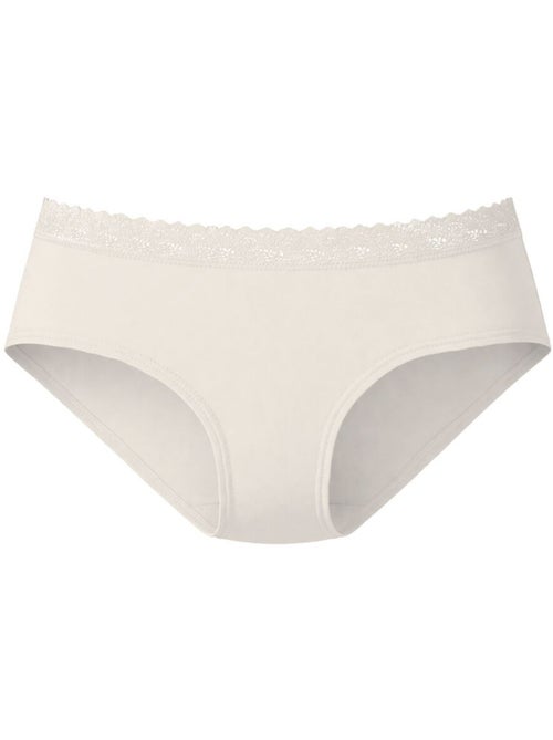 Lot de 3 culottes femme en coton uni et ceinture en dentelle uni pierre cardin - Kiabi