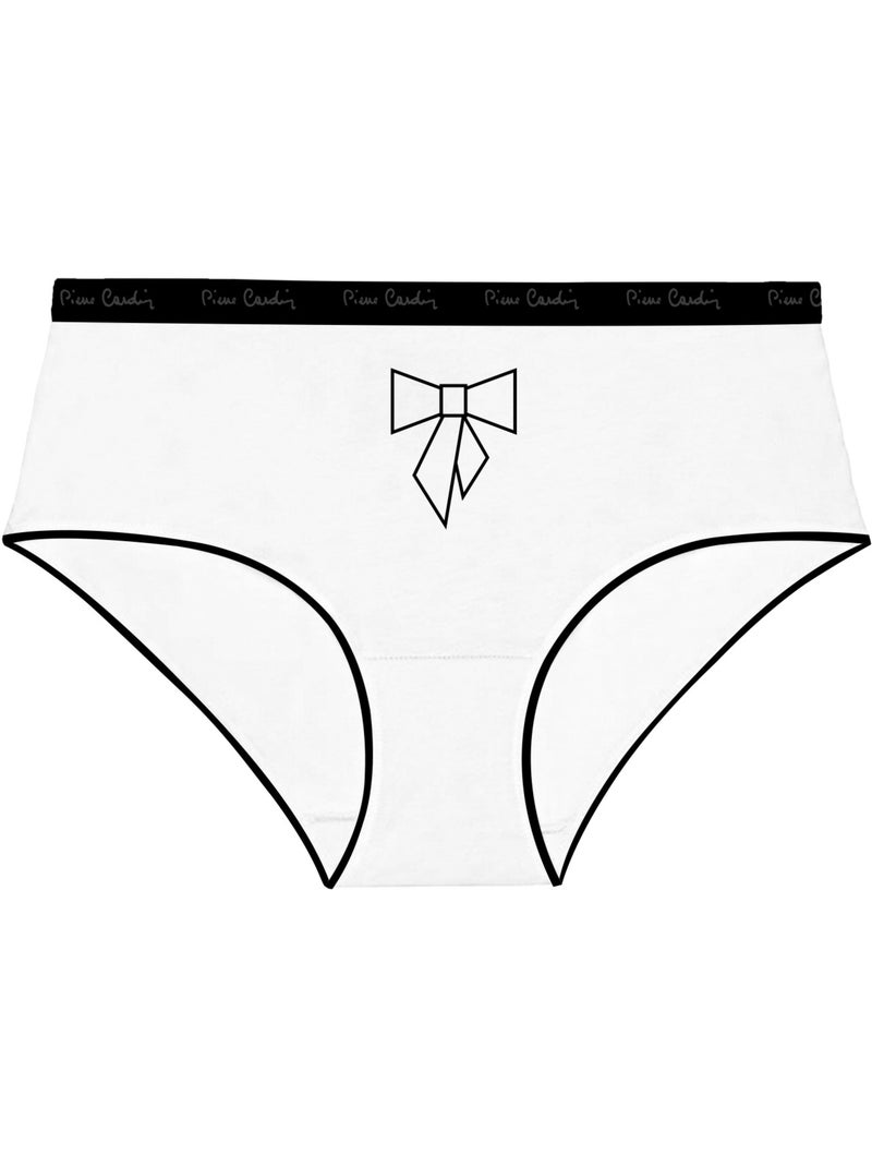 Lot de 3 culottes femme  en coton uni imprimé ceinture fine 2cm pck25 pierre cardin Noir - Kiabi