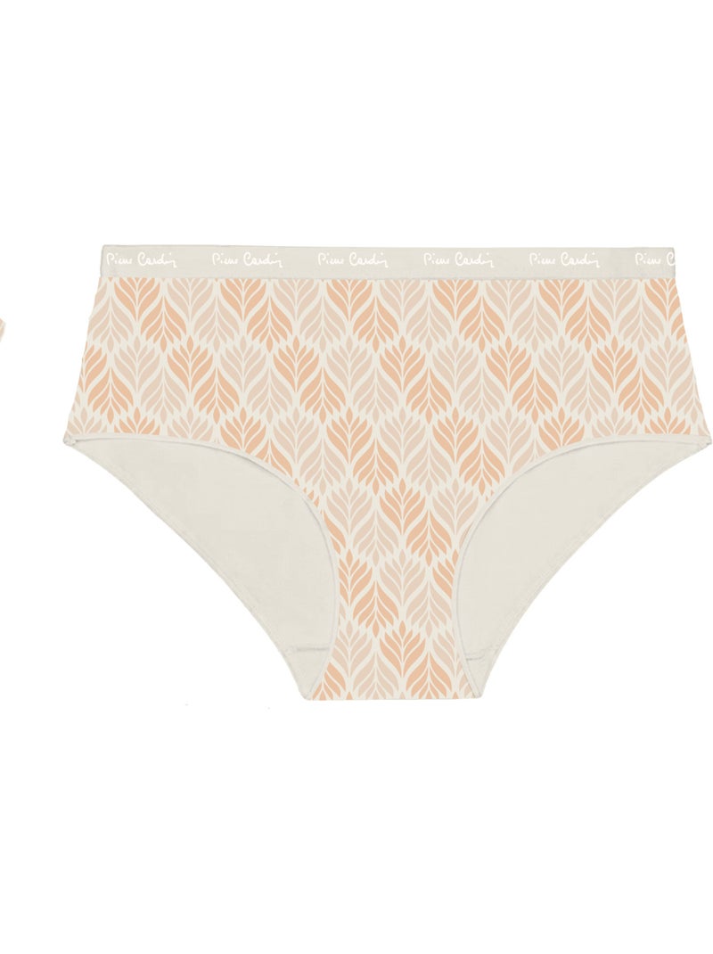 Lot de 3 culottes femme  en coton uni imprimé ceinture fine 2cm pck49 pierre cardin Beige - Kiabi