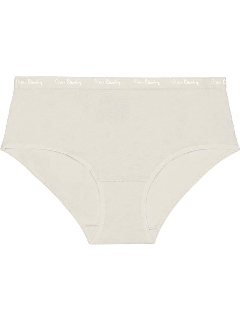 Lot de 3 culottes femme  en coton uni imprimé ceinture fine 2cm pck49 pierre cardin Beige - Kiabi