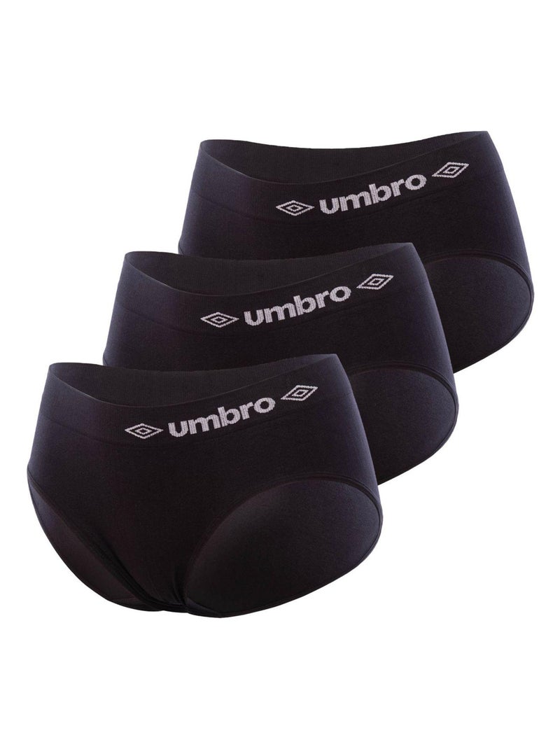 Lot de 3 culottes femme sans couture Uni Umbro Noir - Kiabi
