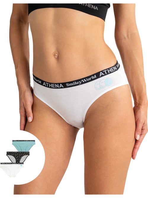 Lot de 3 culottes femme SmileyWorld® I Athena - Kiabi