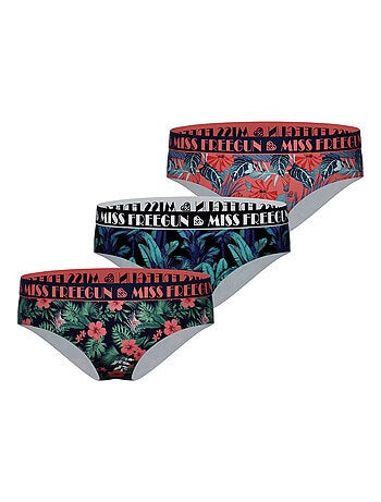 Lot de 3 culottes femme Tropical Flower Freegun