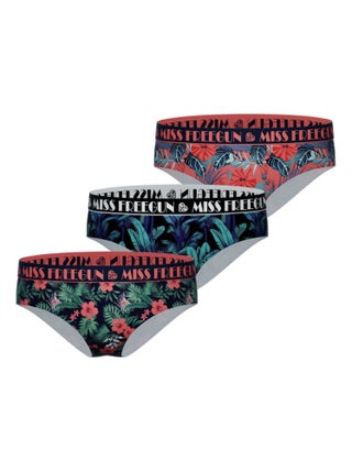 Lot de 3 culottes femme Tropical Flower Freegun