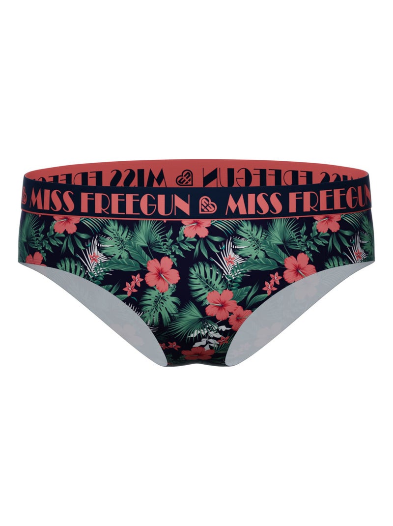 Lot de 3 culottes femme Tropical Flower Freegun Rouge - Kiabi