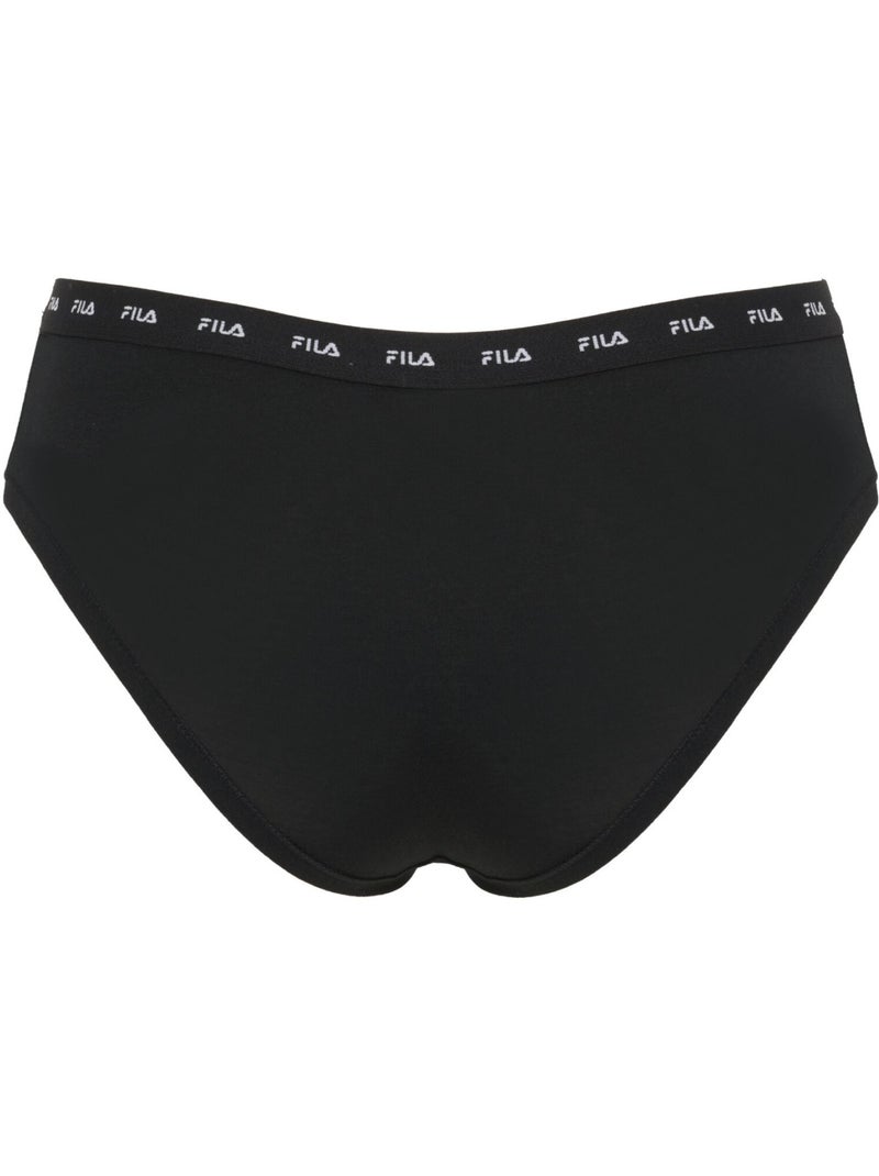 Lot de 3 culottes femme Uni Fila Noir - Kiabi