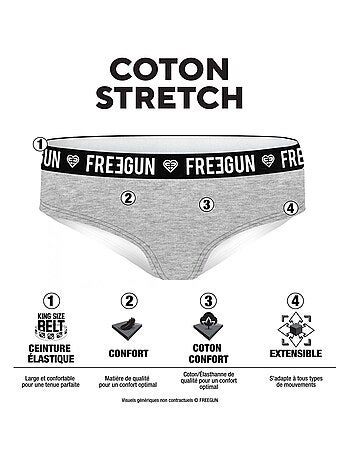Lot de 3 culottes fille en coton Ethnik Freegun