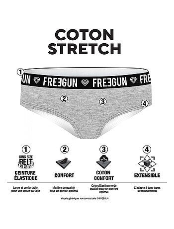 Lot de 3 culottes fille en coton Origami Freegun