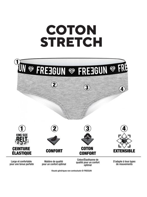 Lot de 3 culottes fille en coton Origami Freegun - Kiabi