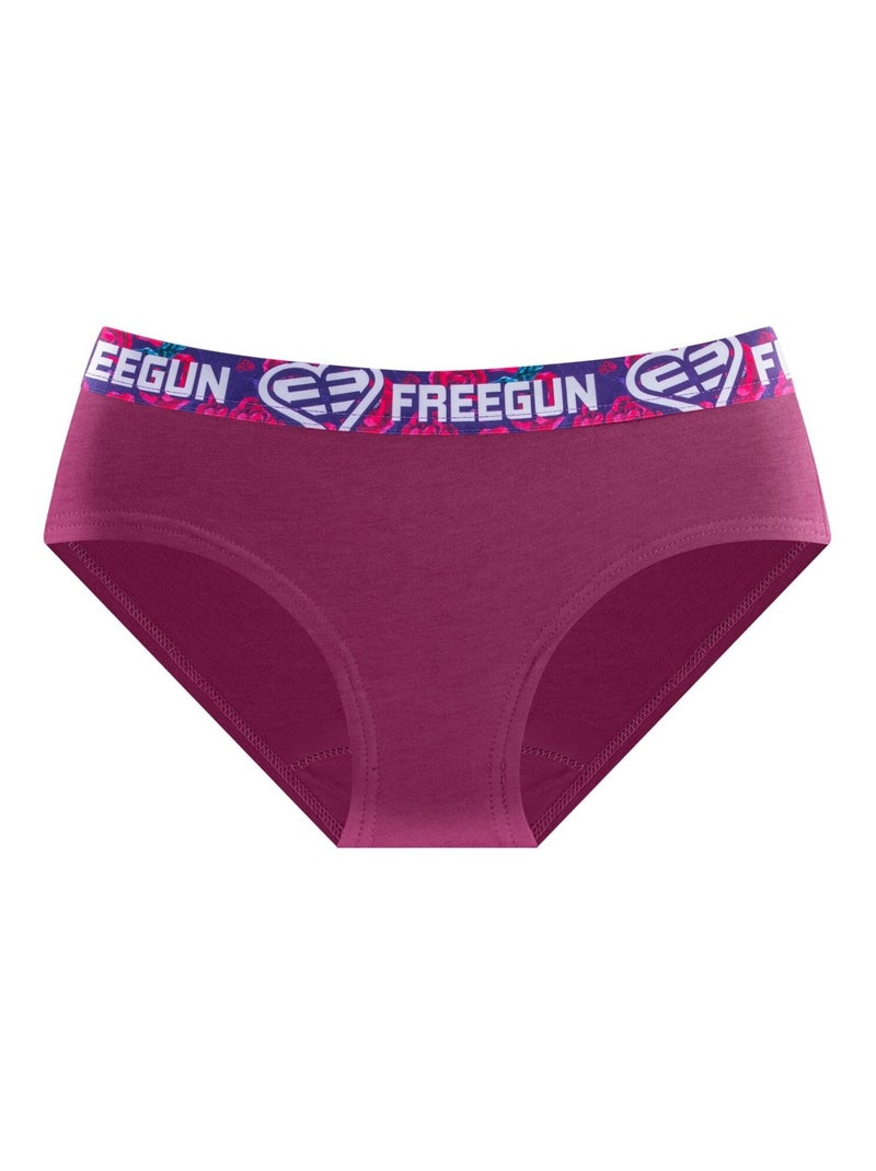 Lot de 3 culottes fille en coton Origami Freegun Rose - Kiabi