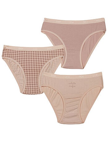 Lot de 3 culottes fille en coton stretch à motif Les Pockets