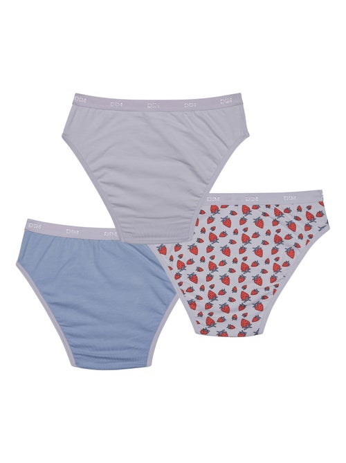 Lot de 3 culottes fille en coton stretch à  motif Les Pockets - Kiabi
