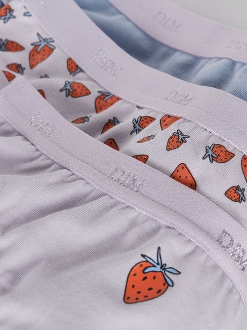 Lot de 3 culottes fille en coton stretch à  motif Les Pockets - Kiabi