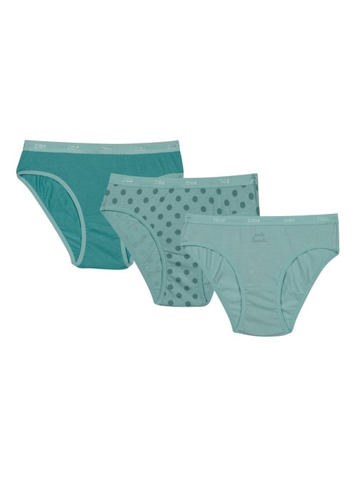 Lot de 3 culottes fille en coton stretch à  pois Les Pockets - Kiabi