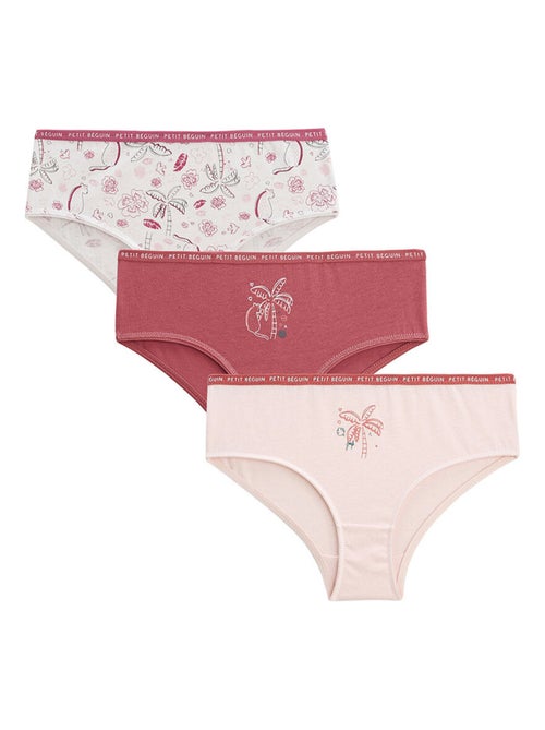 Lot de 3 culottes fille Flower Jungle - Kiabi