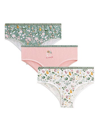 Lot de 3 culottes fille Flower