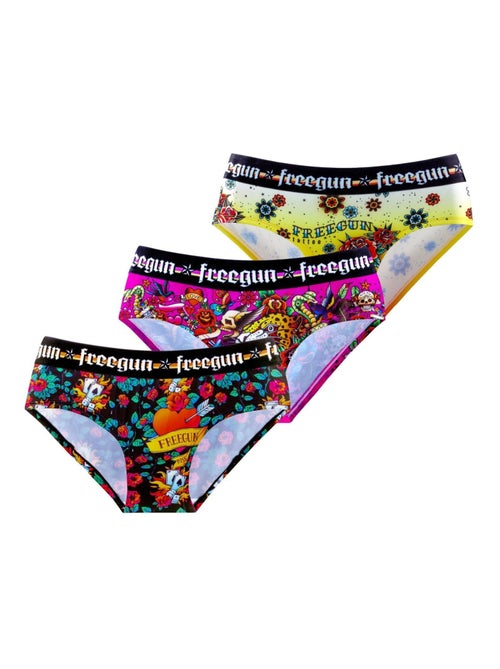 Lot de 3 culottes fille Hardy Tatoo Freegun - Kiabi