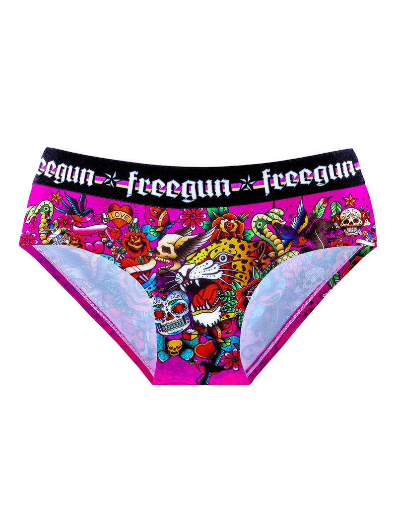 Lot de 3 culottes fille Hardy Tatoo Freegun Noir - Kiabi