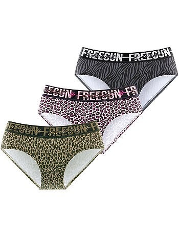 Lot de 3 culottes fille Leopard Freegun
