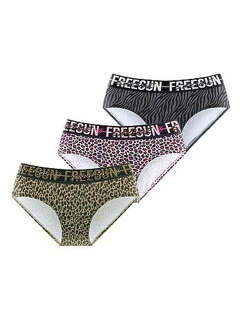 Lot de 3 culottes fille Leopard Freegun