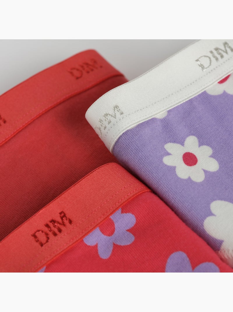 Lot de 3 Culottes fille Les Pockets Coton Rose - Kiabi