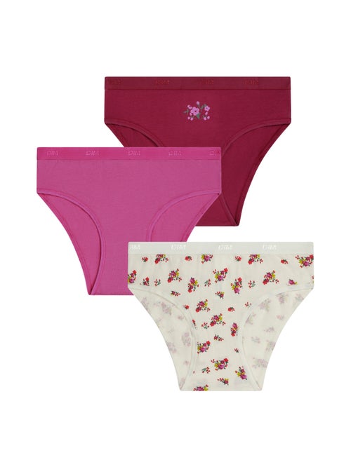 Lot de 3 Culottes fille Les Pockets Coton - Kiabi