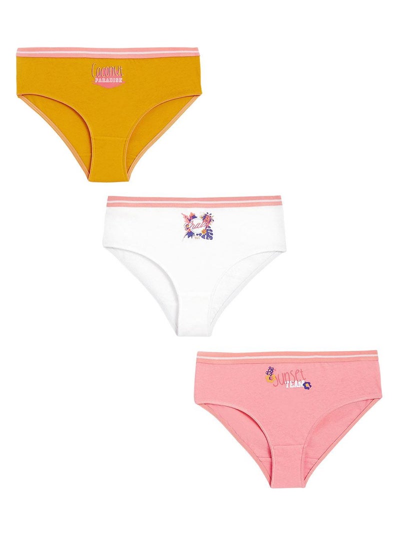 Lot de 3 culottes fille Paradise Multicolore - Kiabi