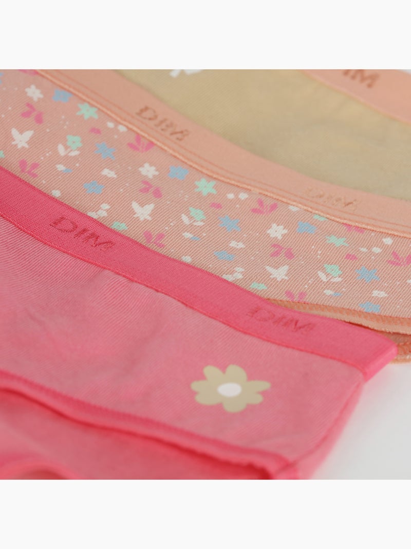 Lot de 3 Culottes fille Pockets Coton Rose bonbon - Kiabi
