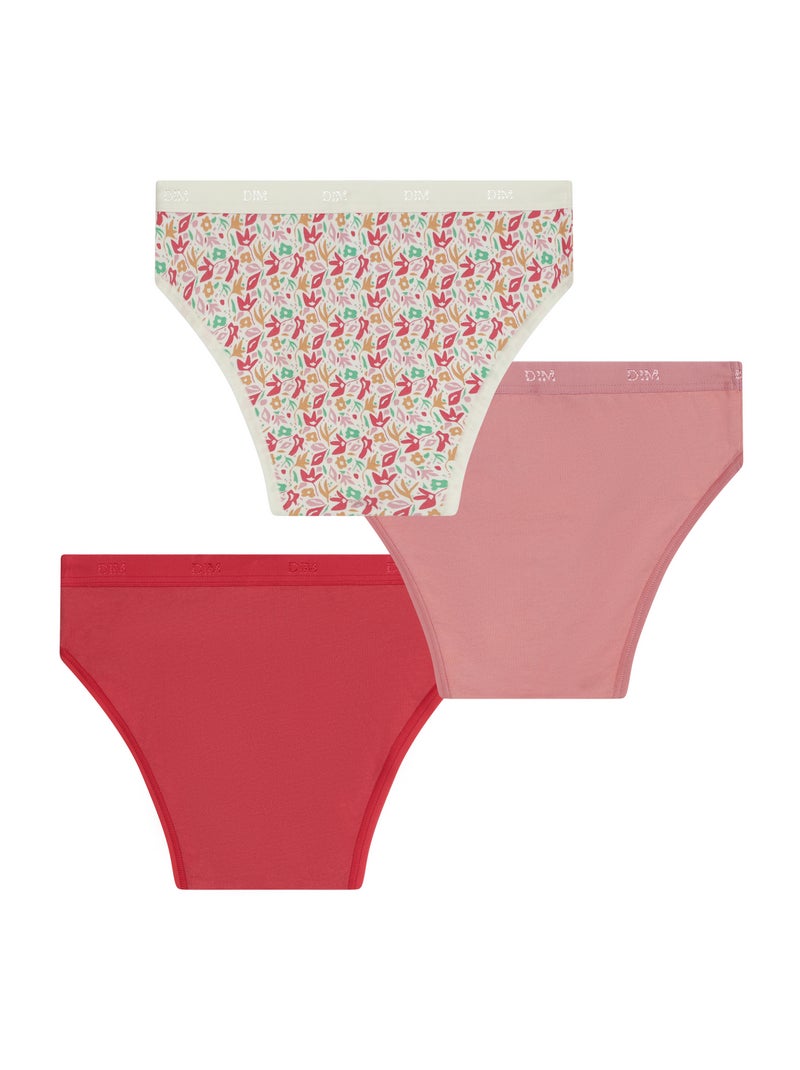Lot de 3 Culottes fille Pockets Coton Rouge - Kiabi
