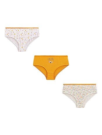 Culotte fille achat de shorty dessous pour filles jaune Kiabi