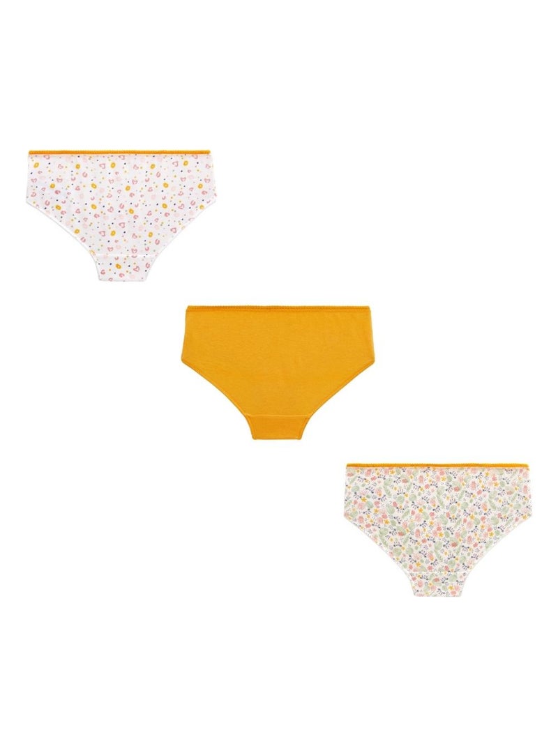 Lot de 3 culottes fille Vijungle Jaune - Kiabi