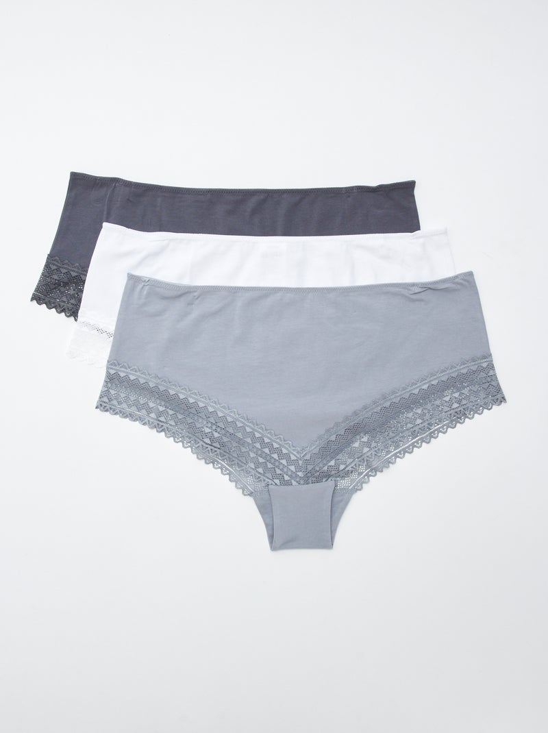 Lot de 3 culottes GRIS - Kiabi