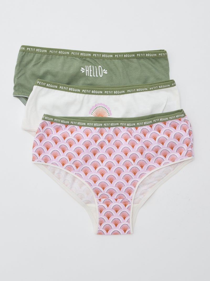 Lot de 3 culottes imprimé 'Petit Béguin' Beige - Kiabi