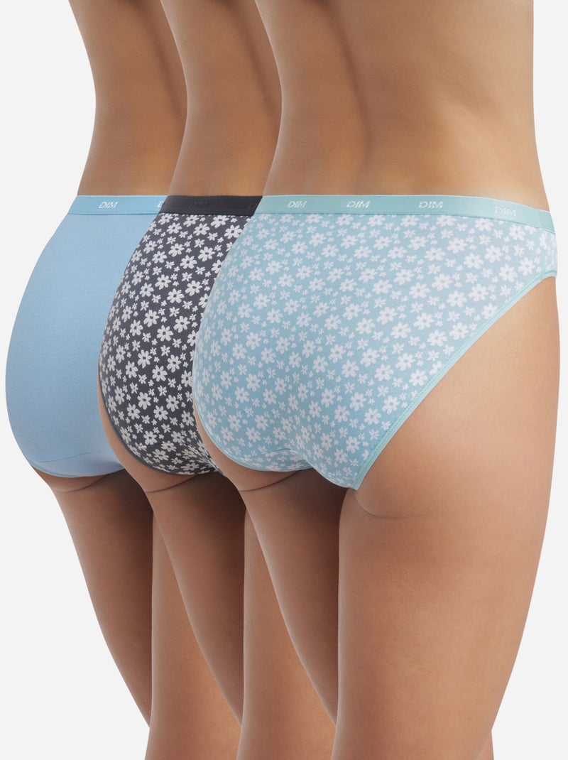 Lot de 3 Culottes Les Pockets Coton Bleu ciel - Kiabi