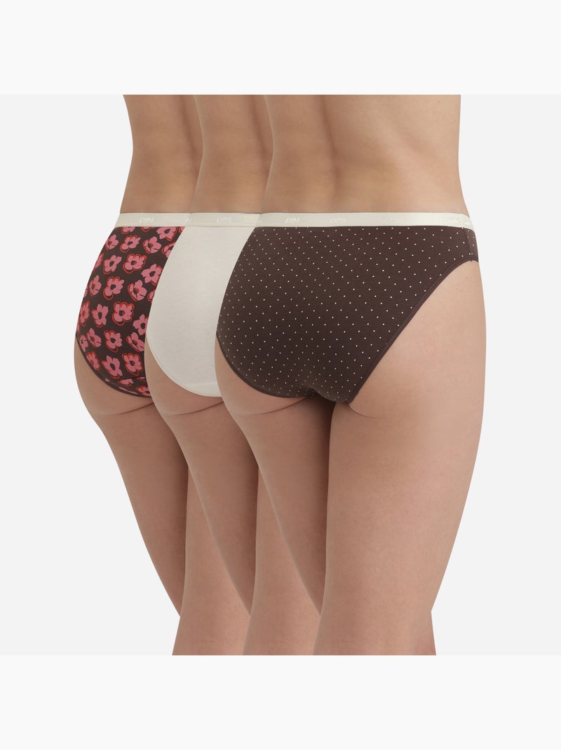 Lot de 3 Culottes Les Pockets Coton Marron foncé - Kiabi