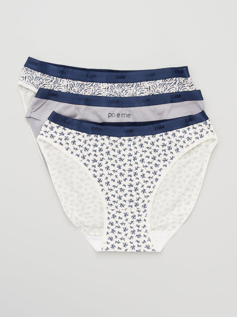 Lot de 3 culottes Les Pockets de 'DIM' marine/écru/gris - Kiabi