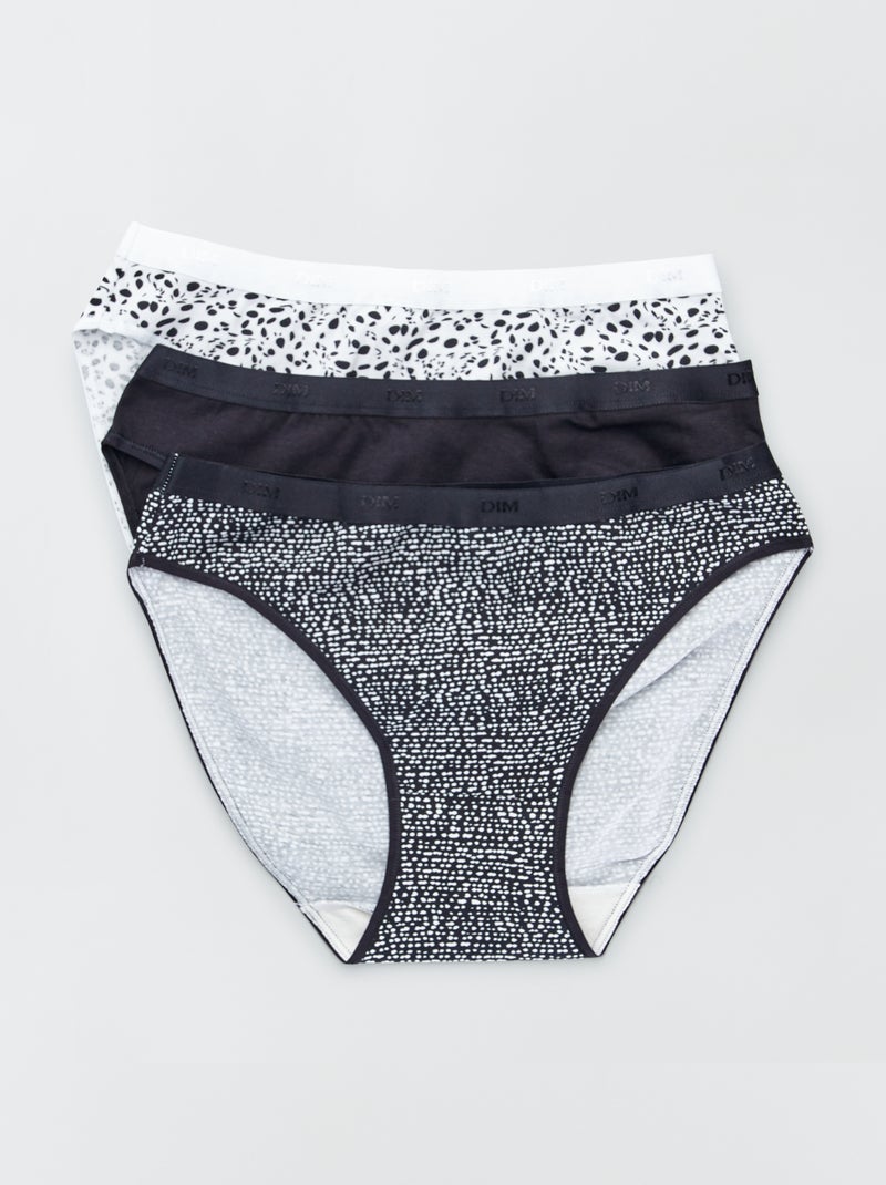 Lot de 3 culottes Les Pockets de 'DIM' Noir/blanc - Kiabi