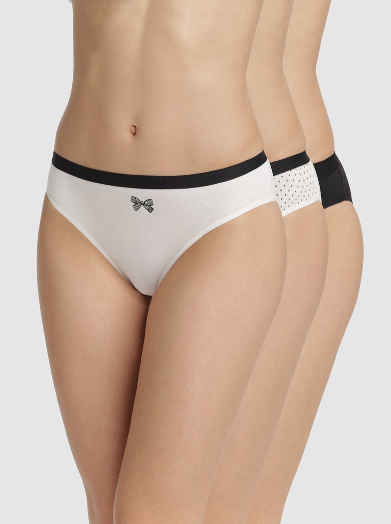 Lot de 3 culottes Les Pockets de 'DIM' noir/écru - Kiabi