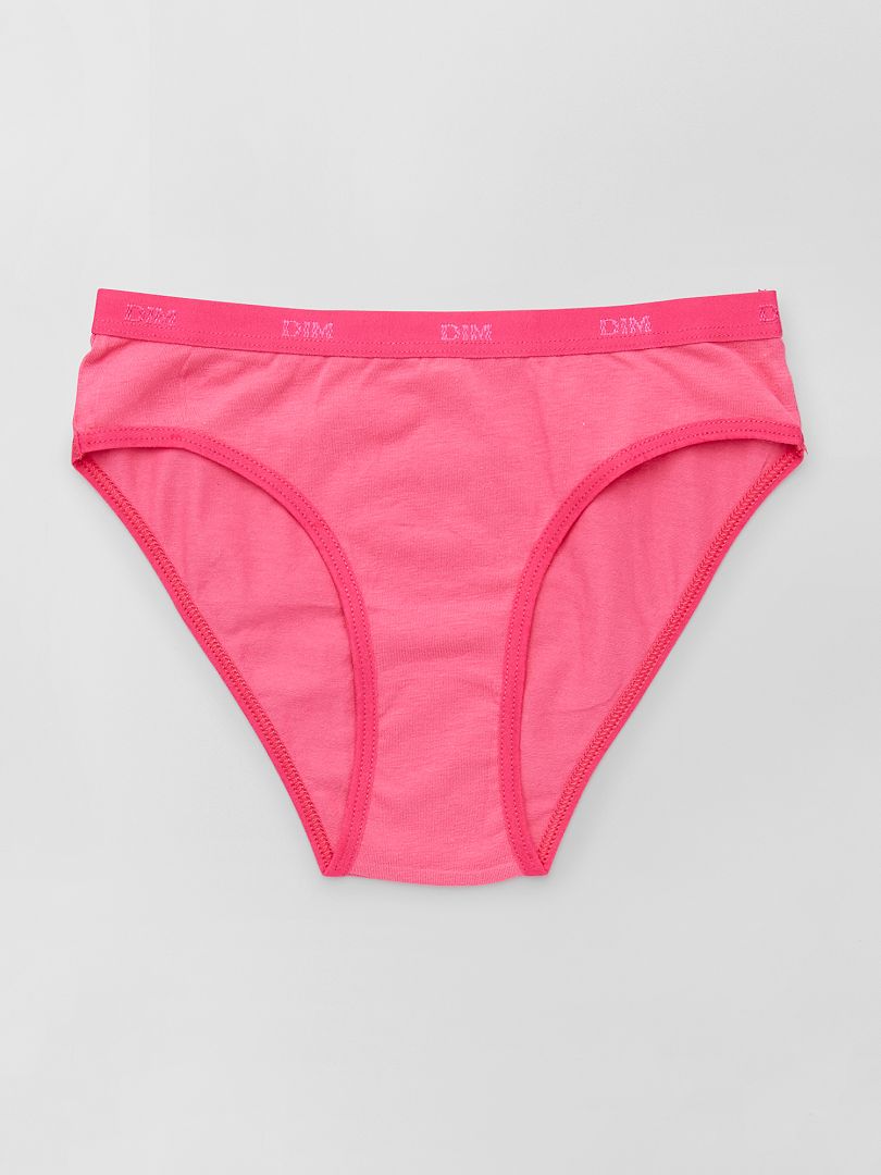 Lot de 3 culottes 'Les Pockets' 'Dim' Rose/blanc - Kiabi
