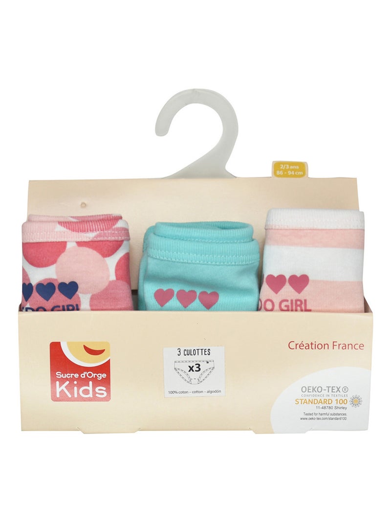 LOT DE 3 CULOTTES LISIAS ENFANT Blanc - Kiabi