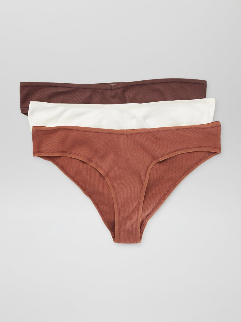 Lot de 3 culottes Marron - Kiabi