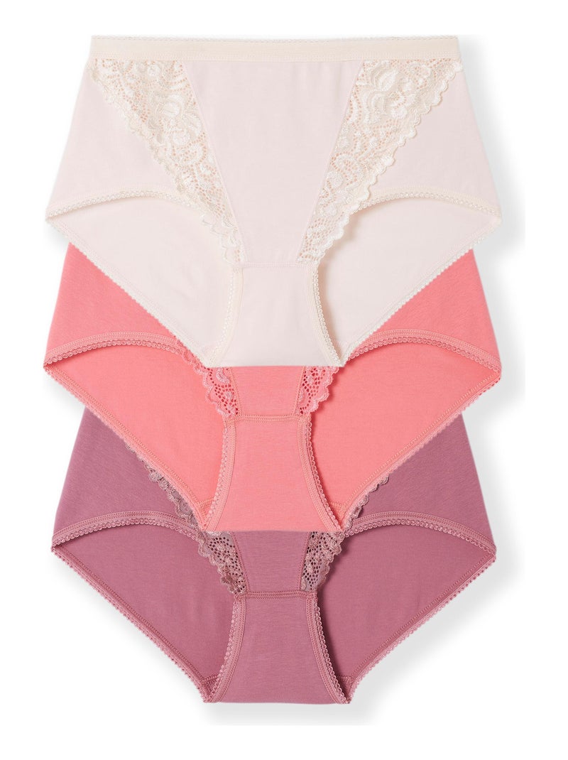 Lot de 3 culottes maxi assorties - Damart Rose - Kiabi