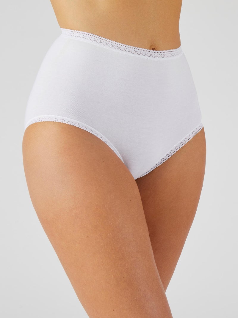 Lot de 3 culottes maxi coton stretch + 1 GRATUITE. - Damart Blanc - Kiabi
