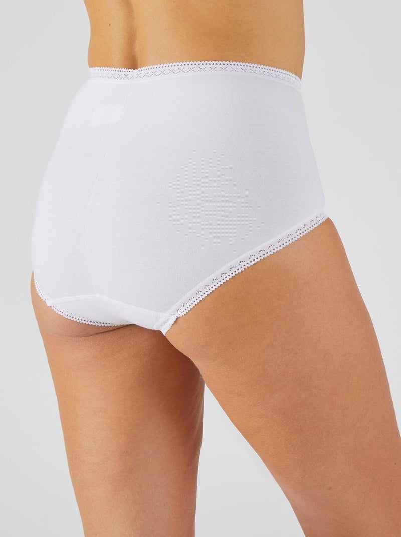 Lot de 3 culottes maxi coton stretch + 1 GRATUITE. - Damart Blanc - Kiabi
