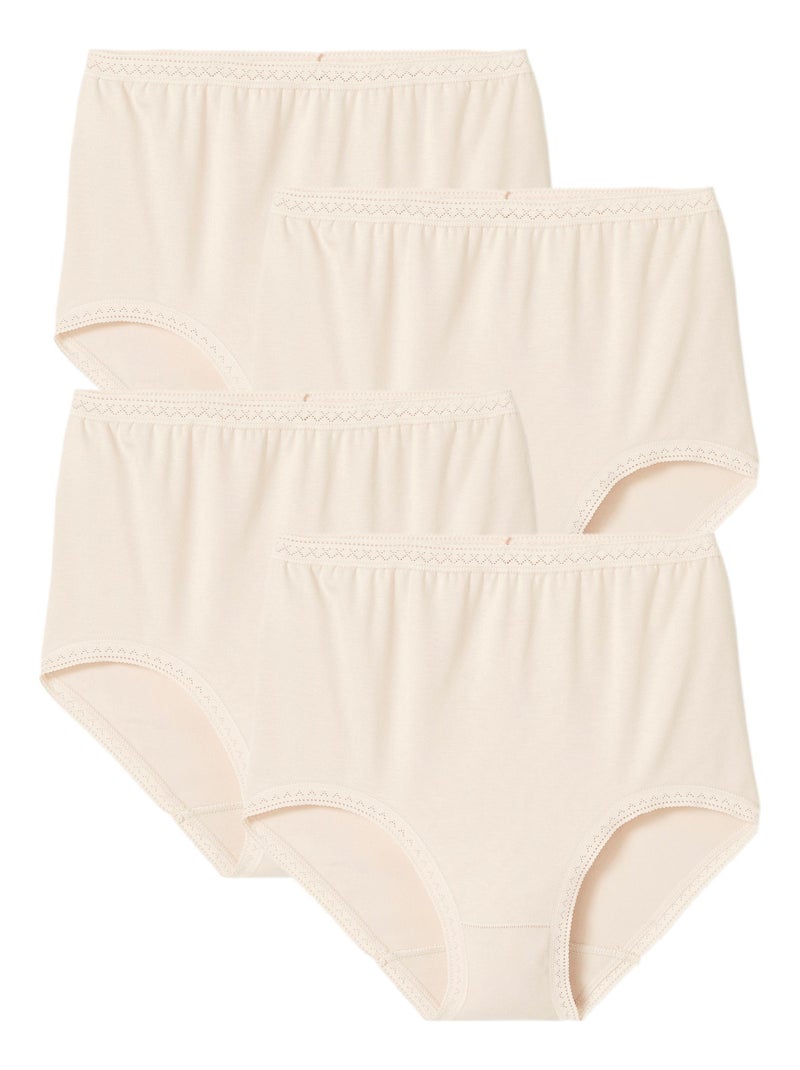 Lot de 3 culottes maxi coton stretch + 1 GRATUITE. - Damart Marron - Kiabi