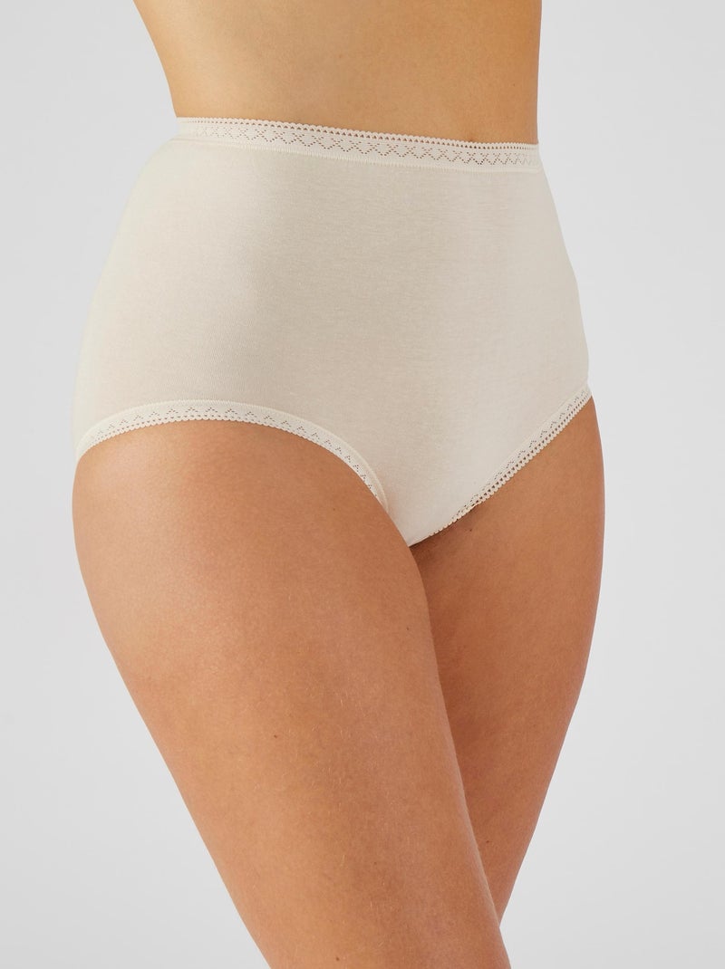 Lot de 3 culottes maxi coton stretch + 1 GRATUITE. - Damart Marron - Kiabi