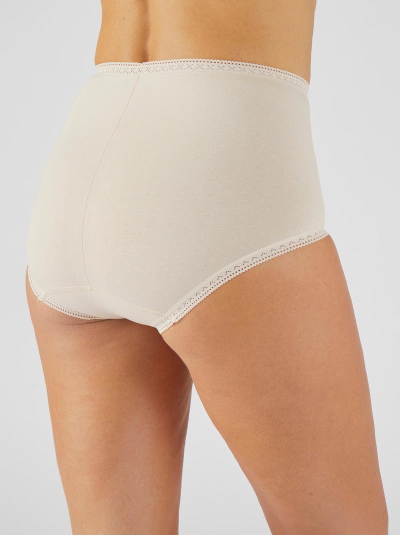 Lot de 3 culottes maxi coton stretch + 1 GRATUITE. - Damart Marron - Kiabi