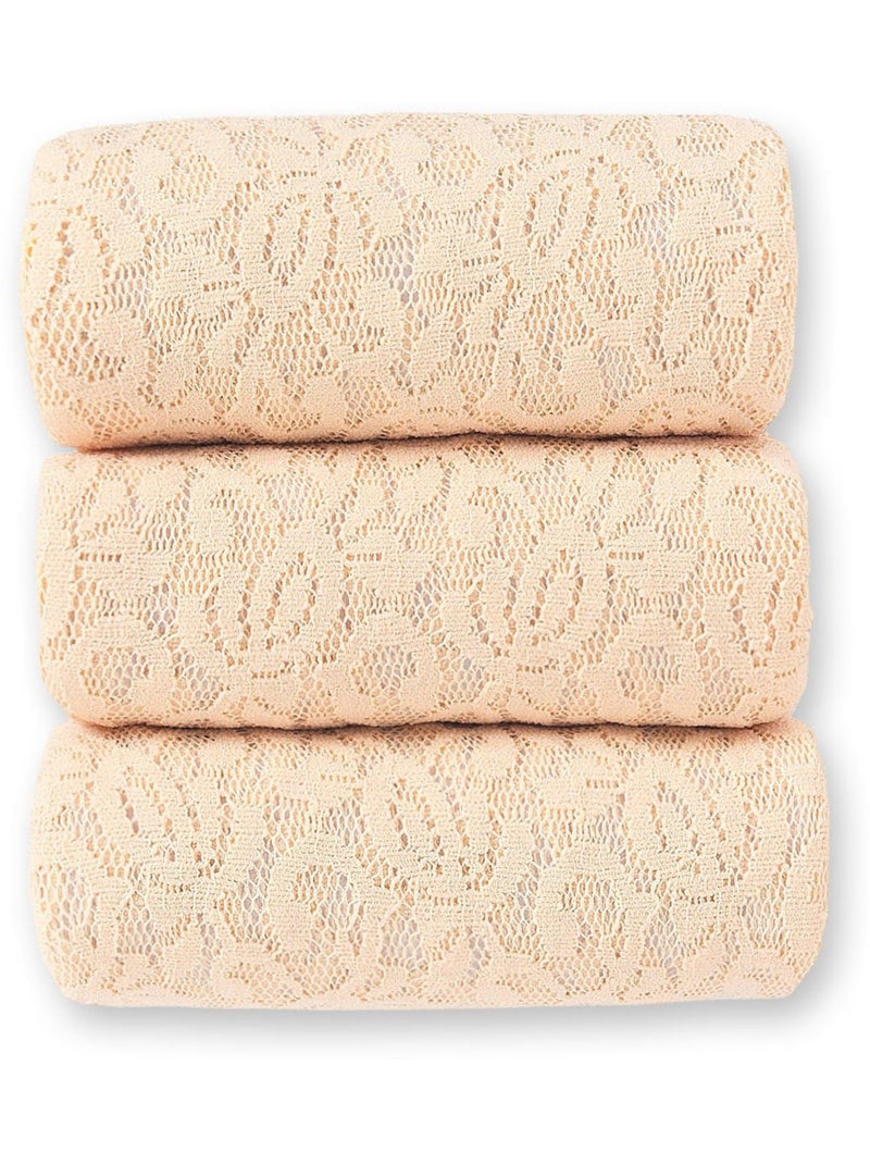 Lot de 3 culottes maxi maille dentelle - DAXON Beige - Kiabi