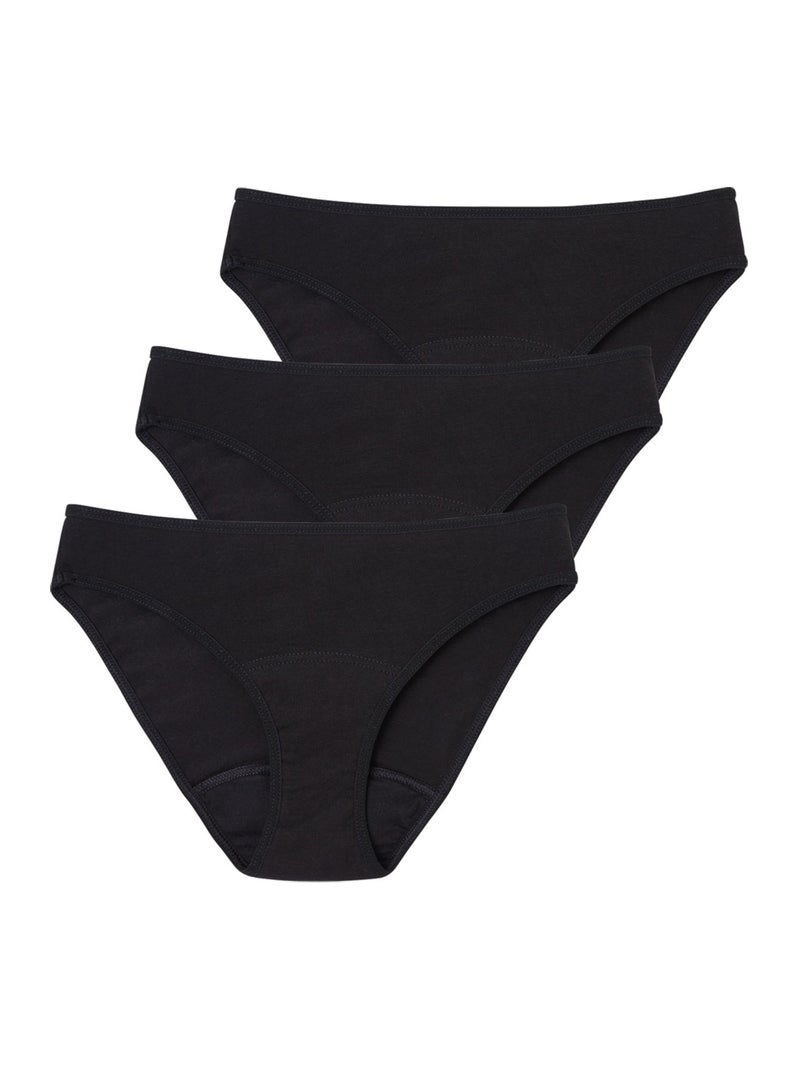 Lot de 3 culottes menstruelles Athena Fille Noir - Kiabi
